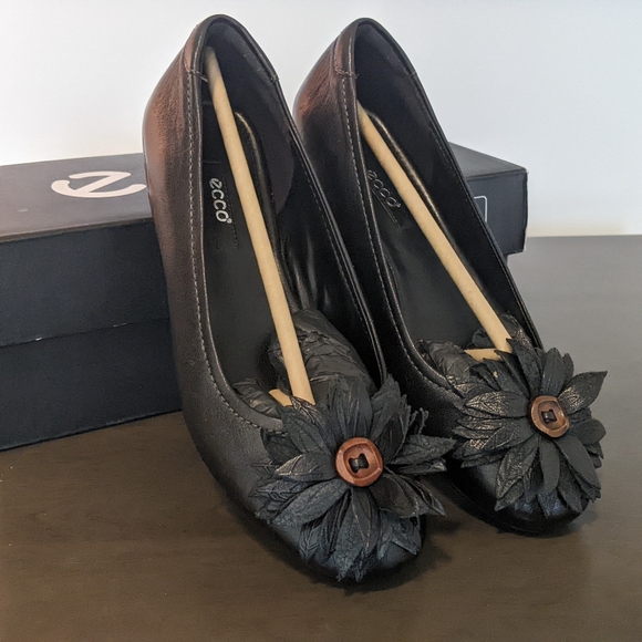 Ecco Keystone Black Ballet Flats Women's size 5 or 5.5 EU36 NIB - Picture 6 of 7